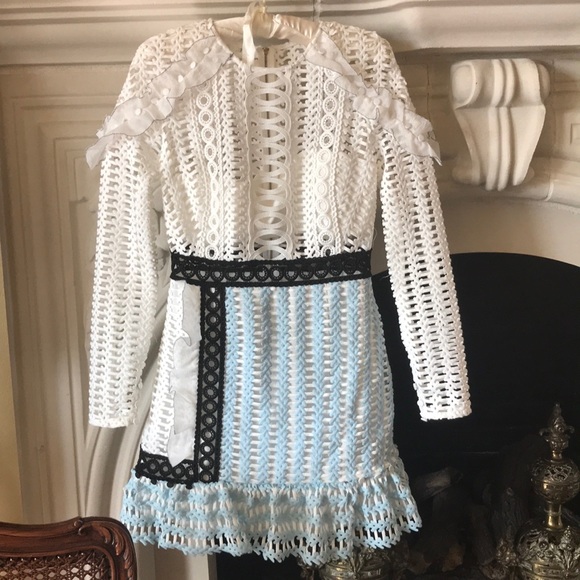 Self-Portrait Dresses & Skirts - Self-Portrait Ruffle Shoulder Dress